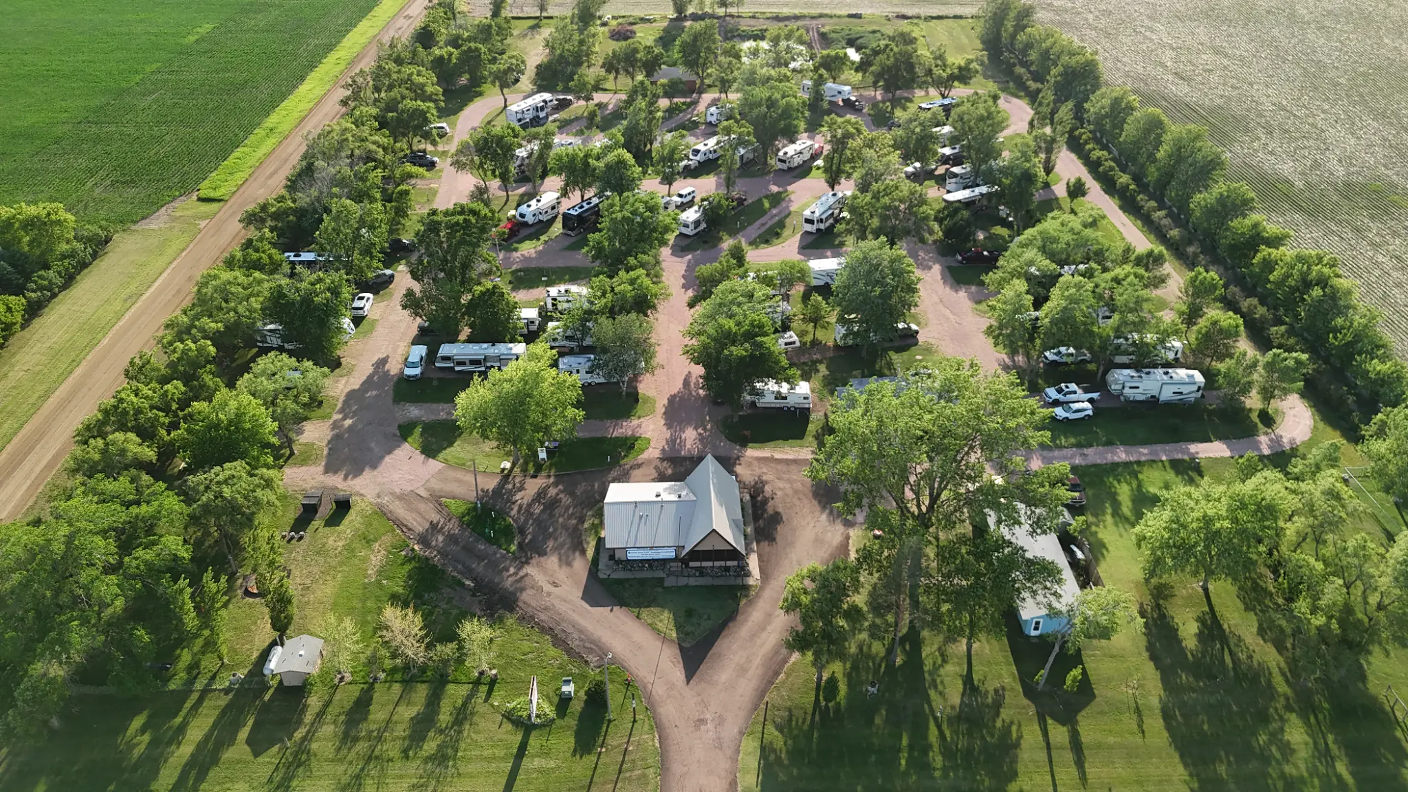 Aerial view of Dakota Sunsets Campground